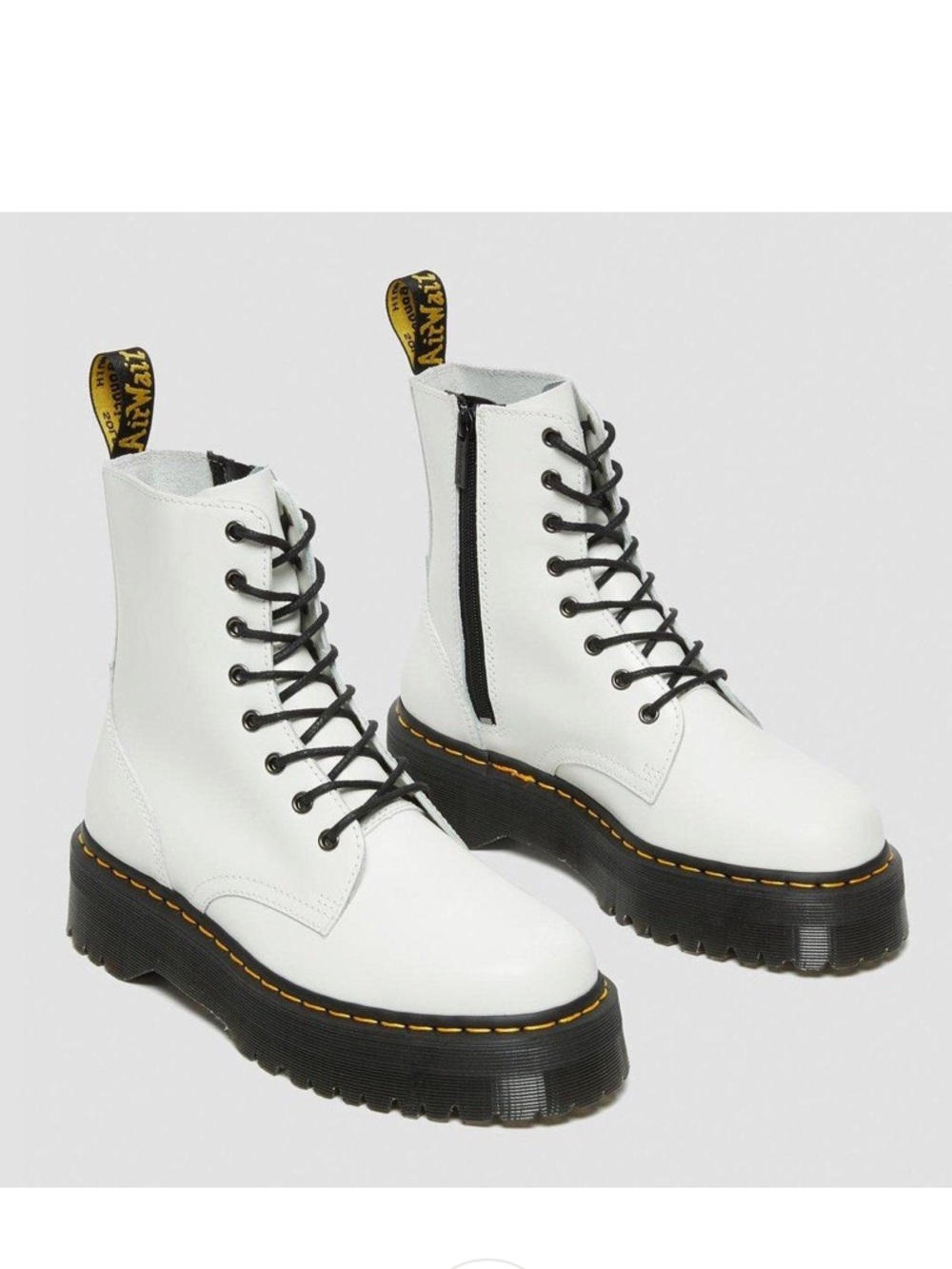 Dr.Martens Jadon Polished Smooth Platform Boot Size W 7 White VGUC